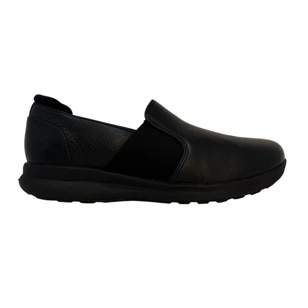 Womens Clarks Black Leather Slip On Un Adorn Step Sneakers‎ sz US 9 M